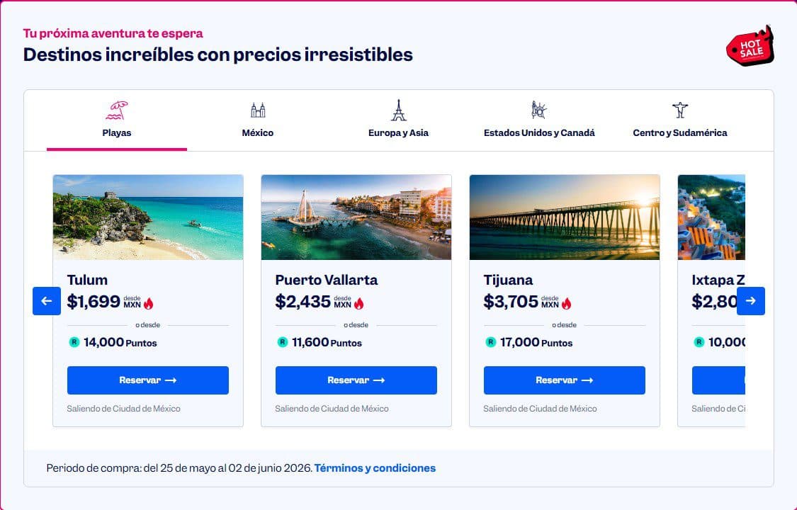 Hot Sale Aeroméxico 25 de mayo al 2 de junio: vuelos nacionales desde $1,699