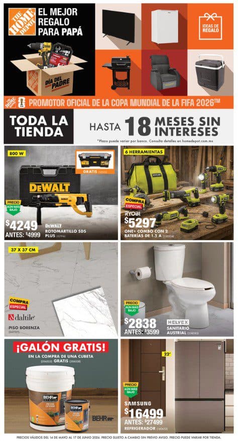 Día del Padre Home Depot 14 de mayo al 17 de junio: 4×3 y más ofertas