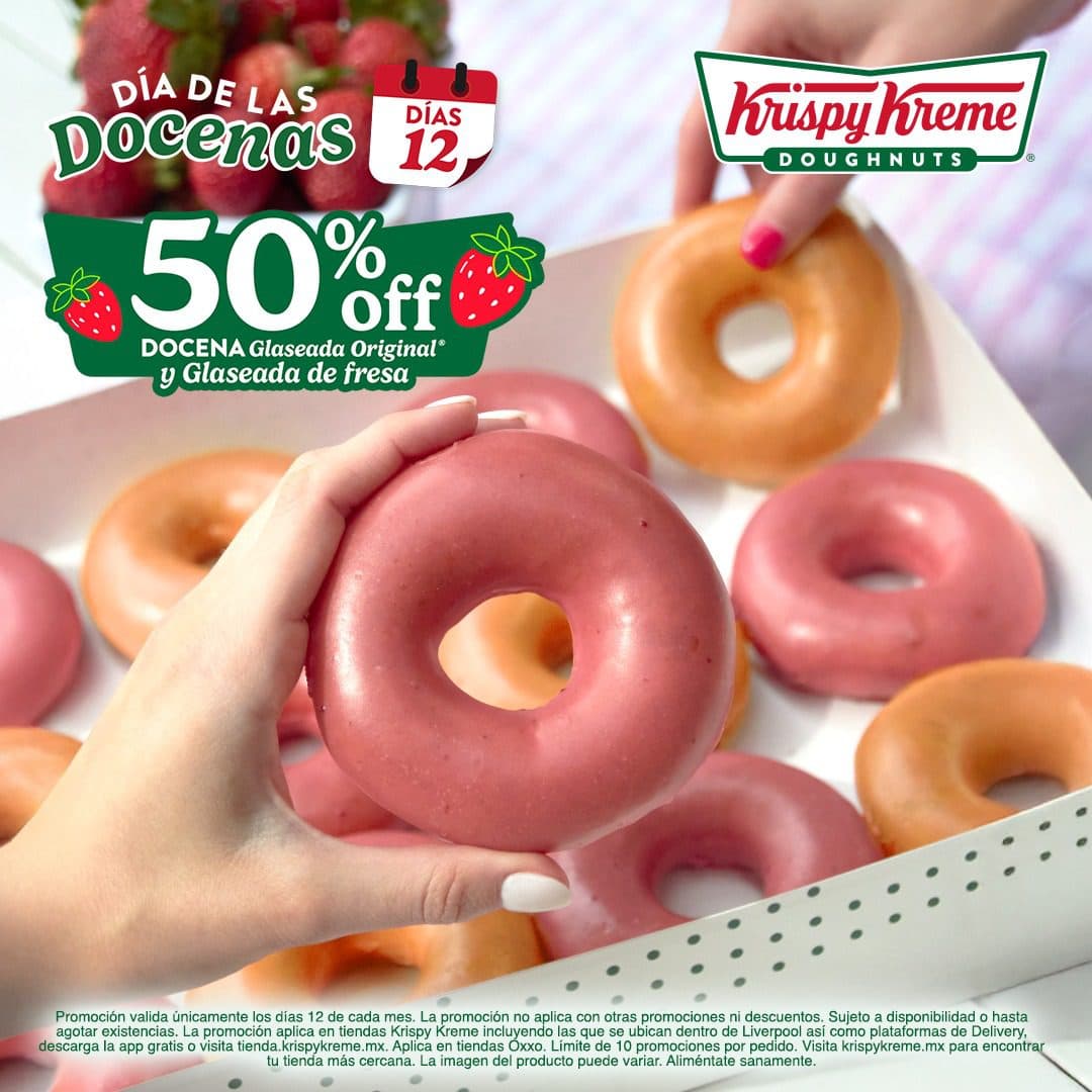 Día de las Docenas Krispy Kreme 12 de mayo: 50% de descuento en donas glaseadas