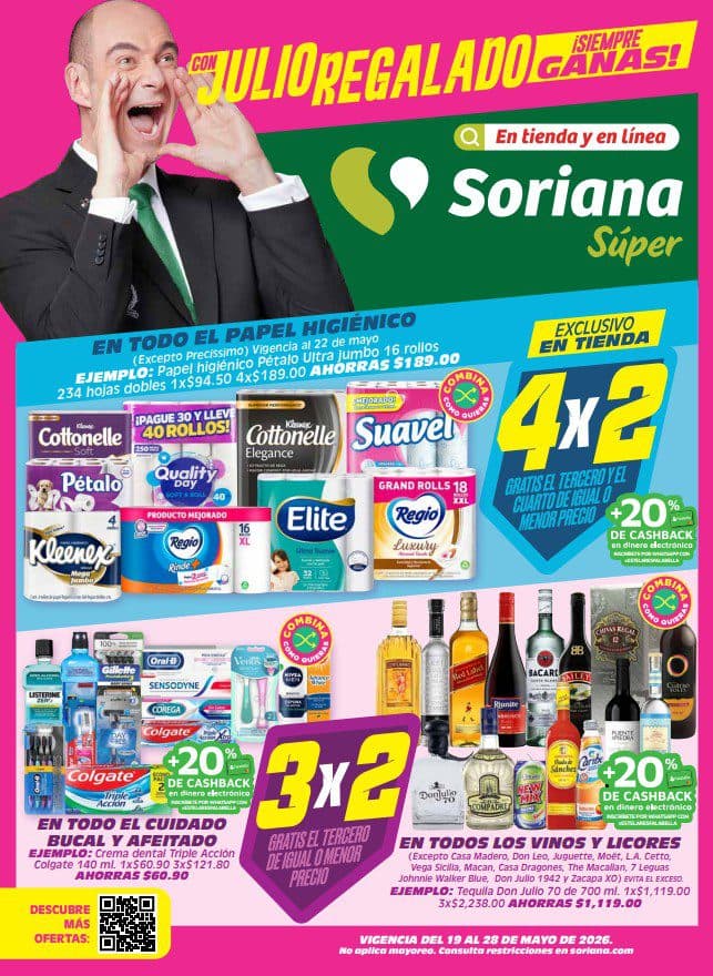 Julio Regalado Soriana 19 al 28 de mayo: 3×2 en cuidado bucal y más