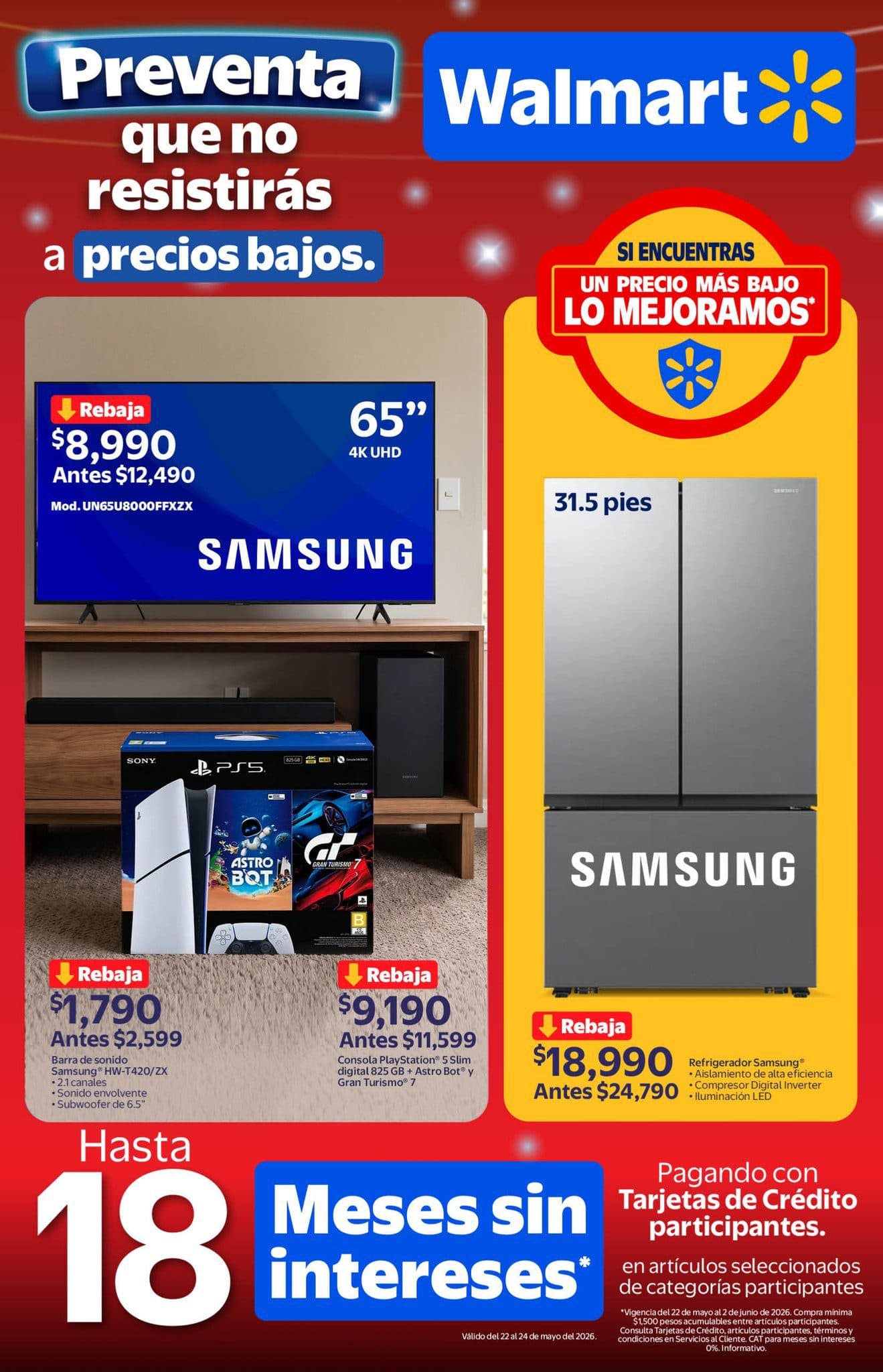 Hot Sale Walmart 22 al 24 de mayo 2026: ofertas en electrónica, línea blanca y moda