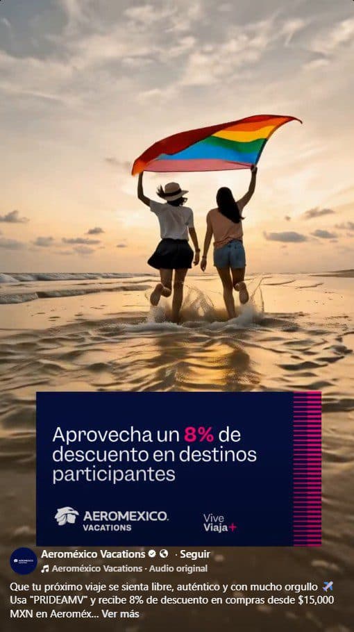 Mes del Orgullo Aeroméxico Vacations: hasta 8% de descuento en paquetes y hoteles