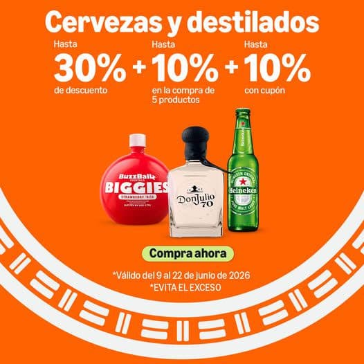Promoción Amazon: Hasta 30% de descuento en Cervezas y Destilados del 09 al 22 de junio
