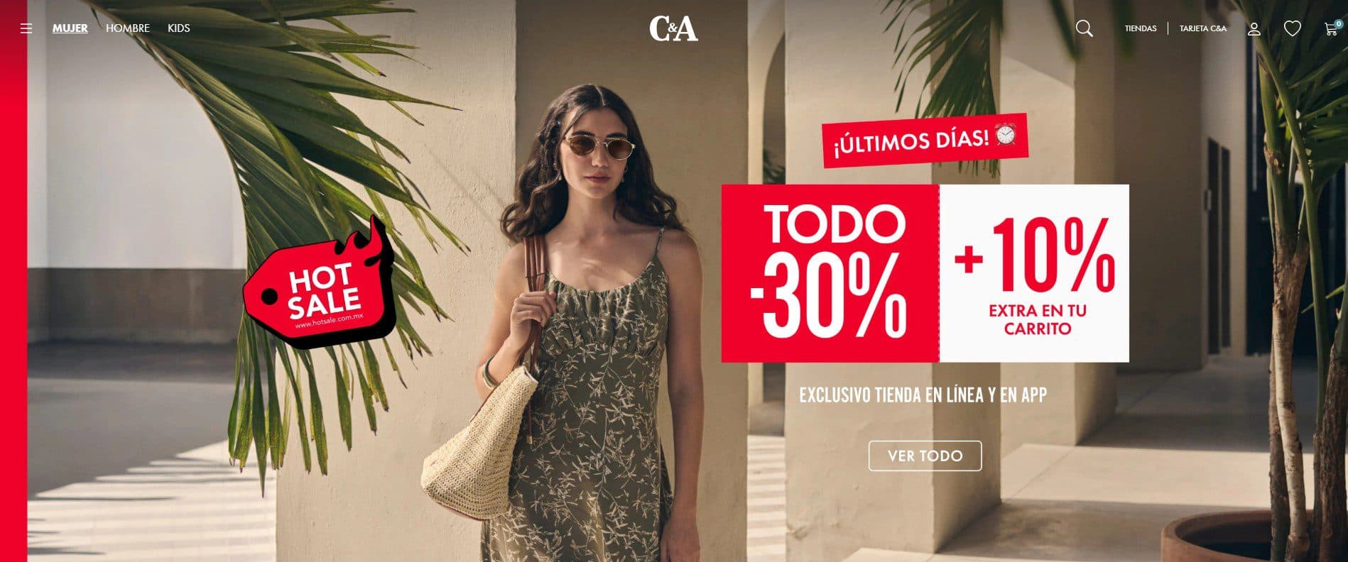 Hot Sale C&A 2026: 30% de descuento en toda la tienda online + 10% extra