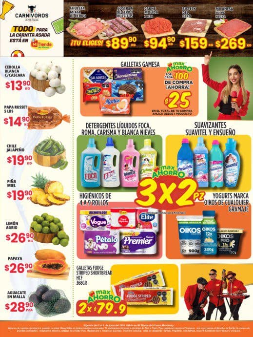 Ofertas Mi Tienda del Ahorro en frutas, verduras y carnes del 2 al 4 de junio