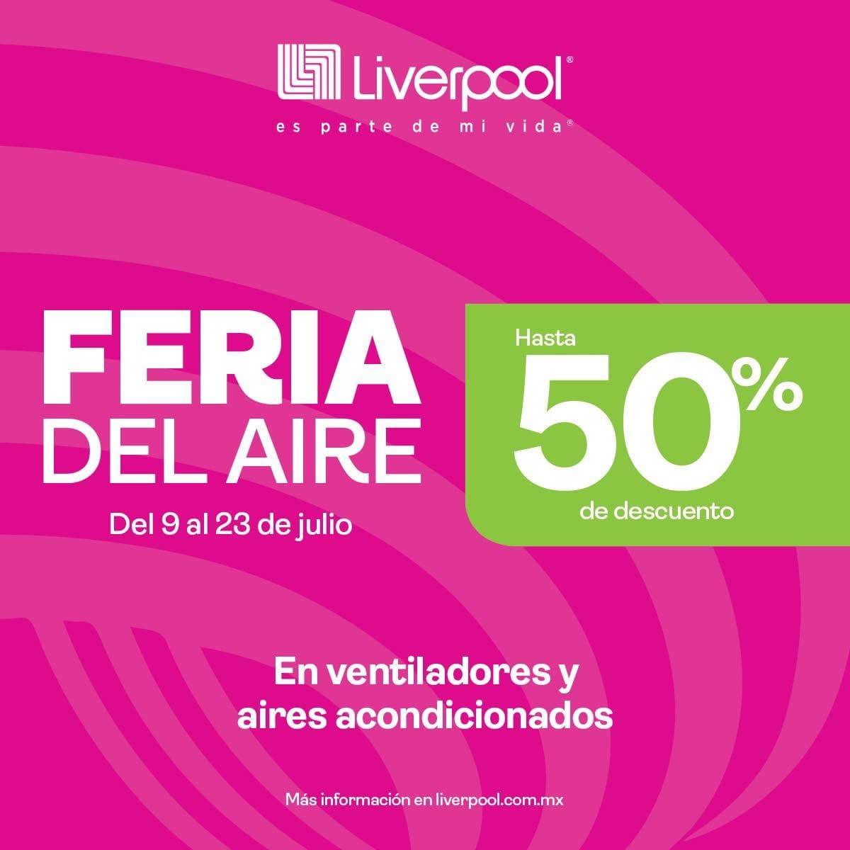 Feria del Aire 2026 Liverpool: hasta 50% de descuento en ventiladores y aires acondicionados