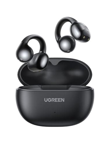 UGREEN Audífonos Inalámbricos Bluetooth 5.4 30 Horas de Reproducción, Audífonos Oído Abierto 12mm Diafragmas con ENC,Open-Ear Compatibles con iPhone Android y Adecuado para Deportes y Juegos,Negro