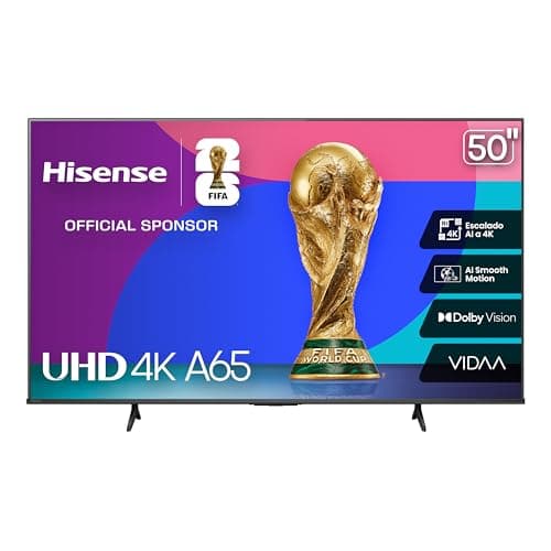 Hisense Television A65N (Modelo 2025) Pantalla 50 Pulgadas, Smart Vidaa TV UHD 4K,Control Remoto por Voz con Alexa, Dolby Vision, Amplia Gama de Colores, Modo de Juego Plus, ALLM