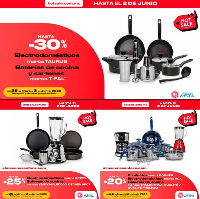 Hot Sale Almacenes Ánfora 25 de mayo al 2 de junio: hasta 30% de descuento en electrodomésticos