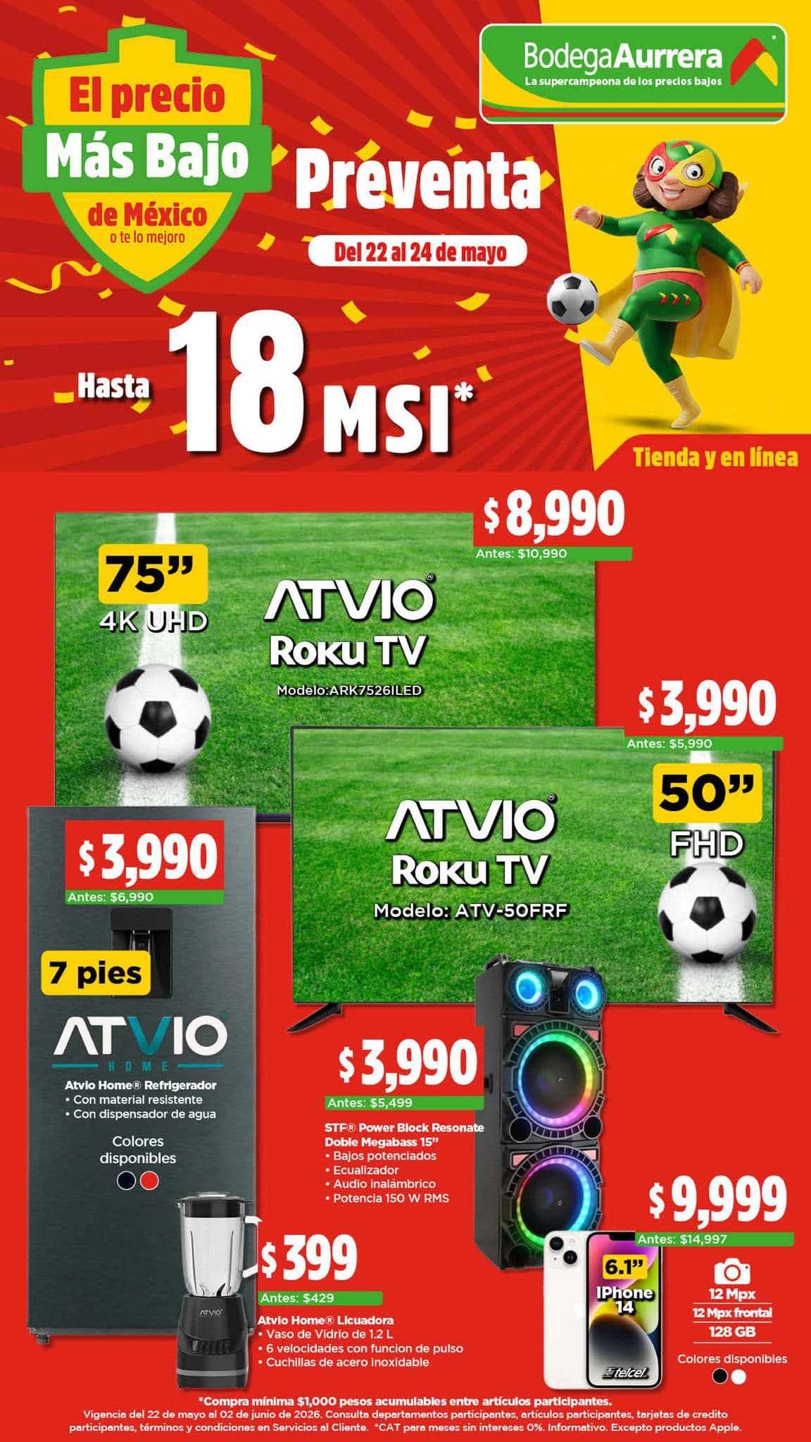 Hot Sale 2026 Bodega Aurrera 22 al 24 de mayo: precios especiales en electrónica y más