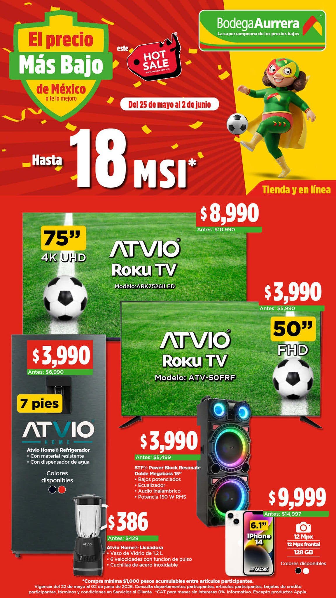 Hot Sale Bodega Aurrera 25 de mayo: ofertas en Electrónica, Línea blanca y Moda