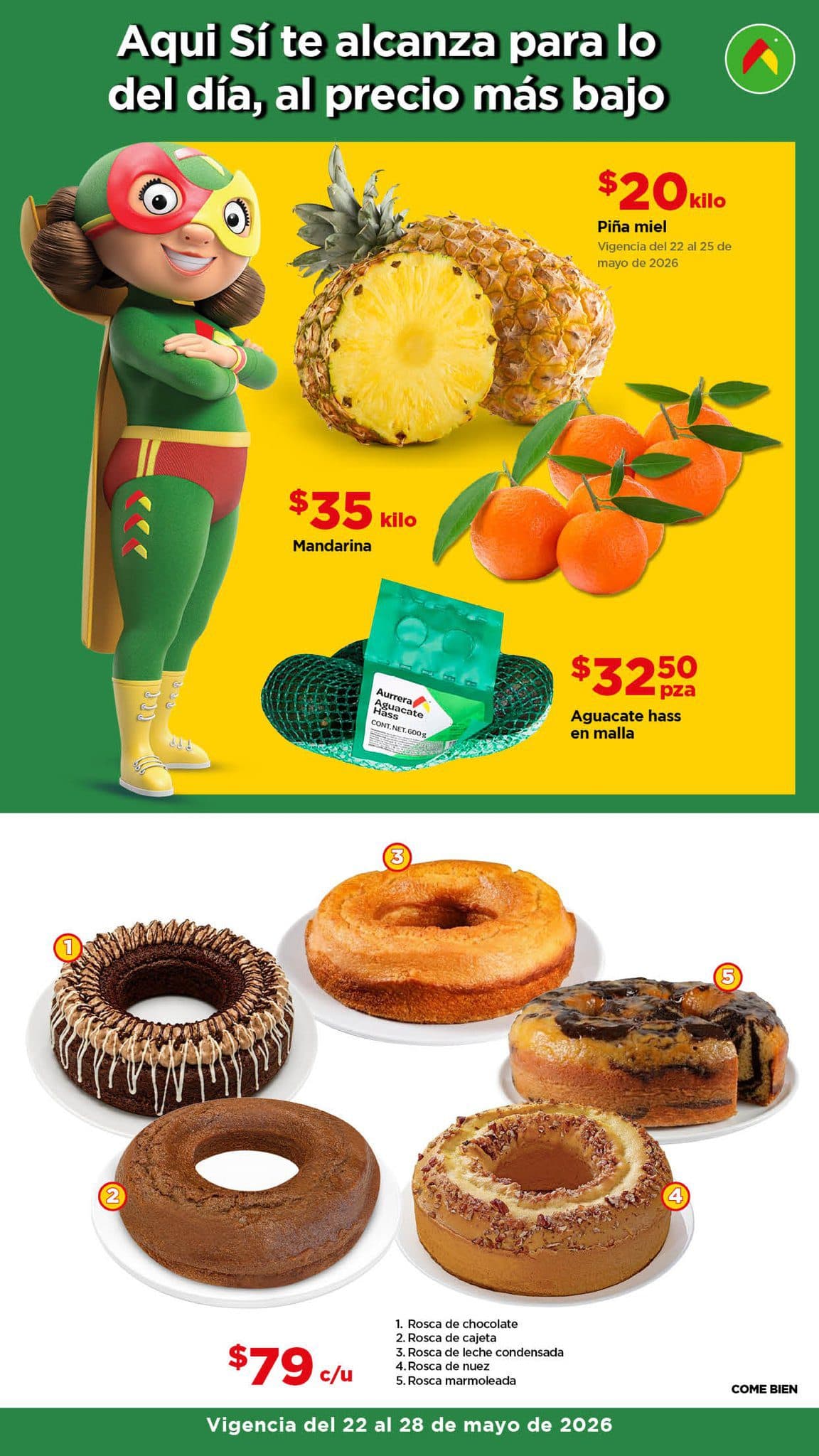 Ofertas de frutas, verduras y carnes en Bodega Aurrera del 22 al 28 de mayo