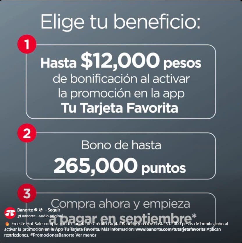 Hot Sale 2026 Banorte: hasta $12,000 de bonificación del 25 de mayo al 2 de junio