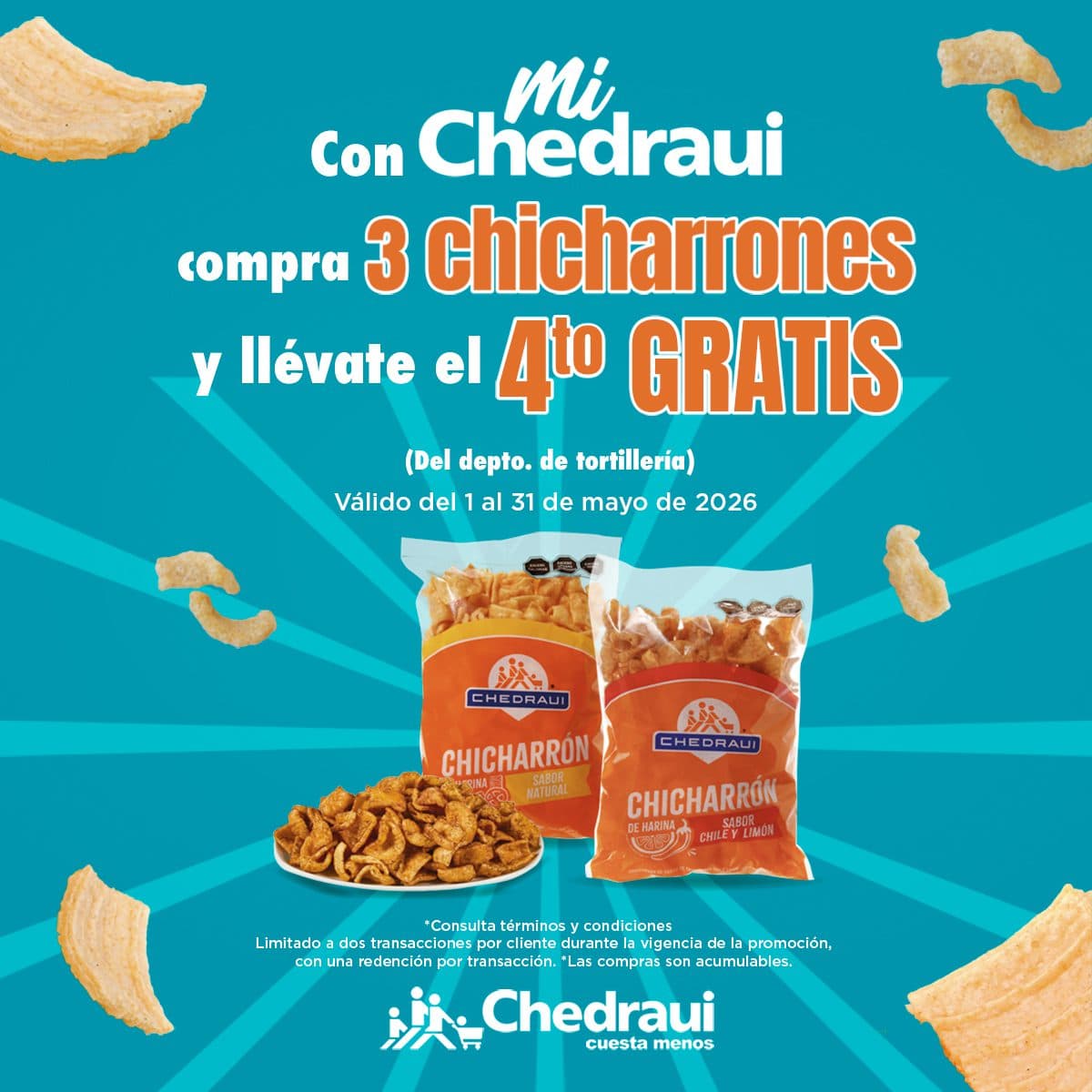 Promoción Chedraui mayo 2026: compra 3 chicharrones y llévate 1 gratis
