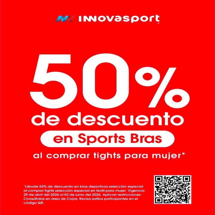 Promociones Innovasport: 20% en Jerseys y 50% en Sports Bras hasta el 3 de junio