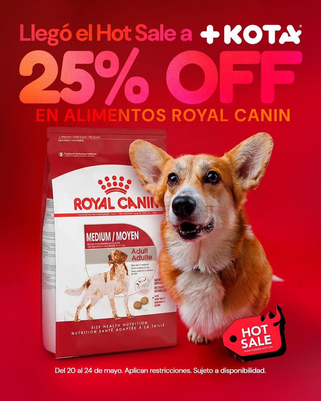 Pre Hot Sale 2026 Maskota: 25% de descuento en alimentos Royal Canin del 20 al 24 de mayo