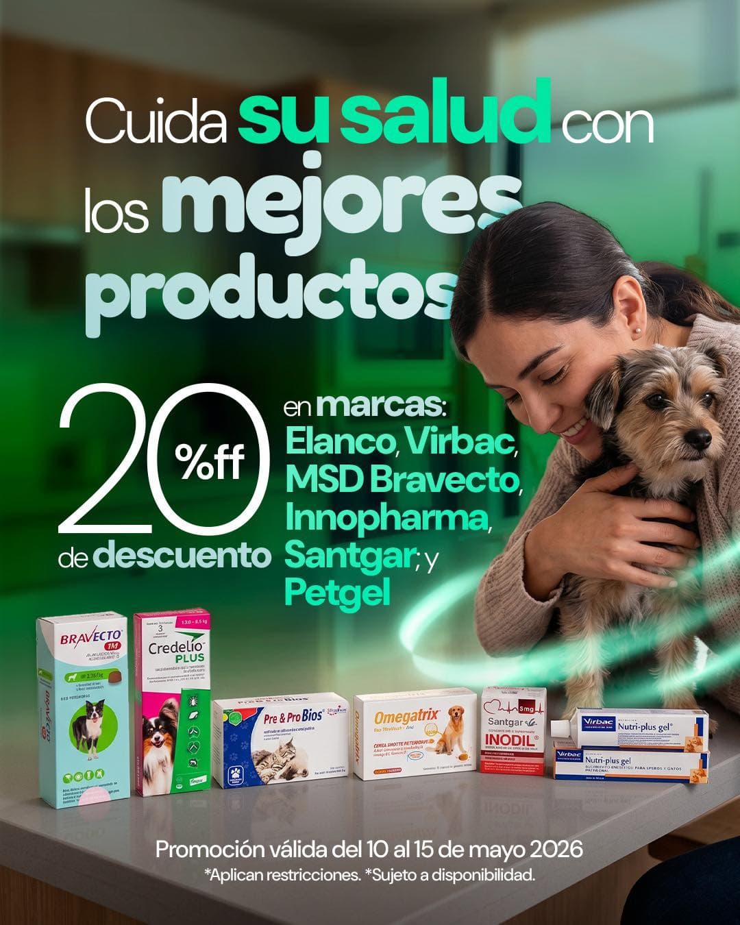 Descuento del 20% en productos de salud para mascotas en Maskota del 10 al 15 de mayo