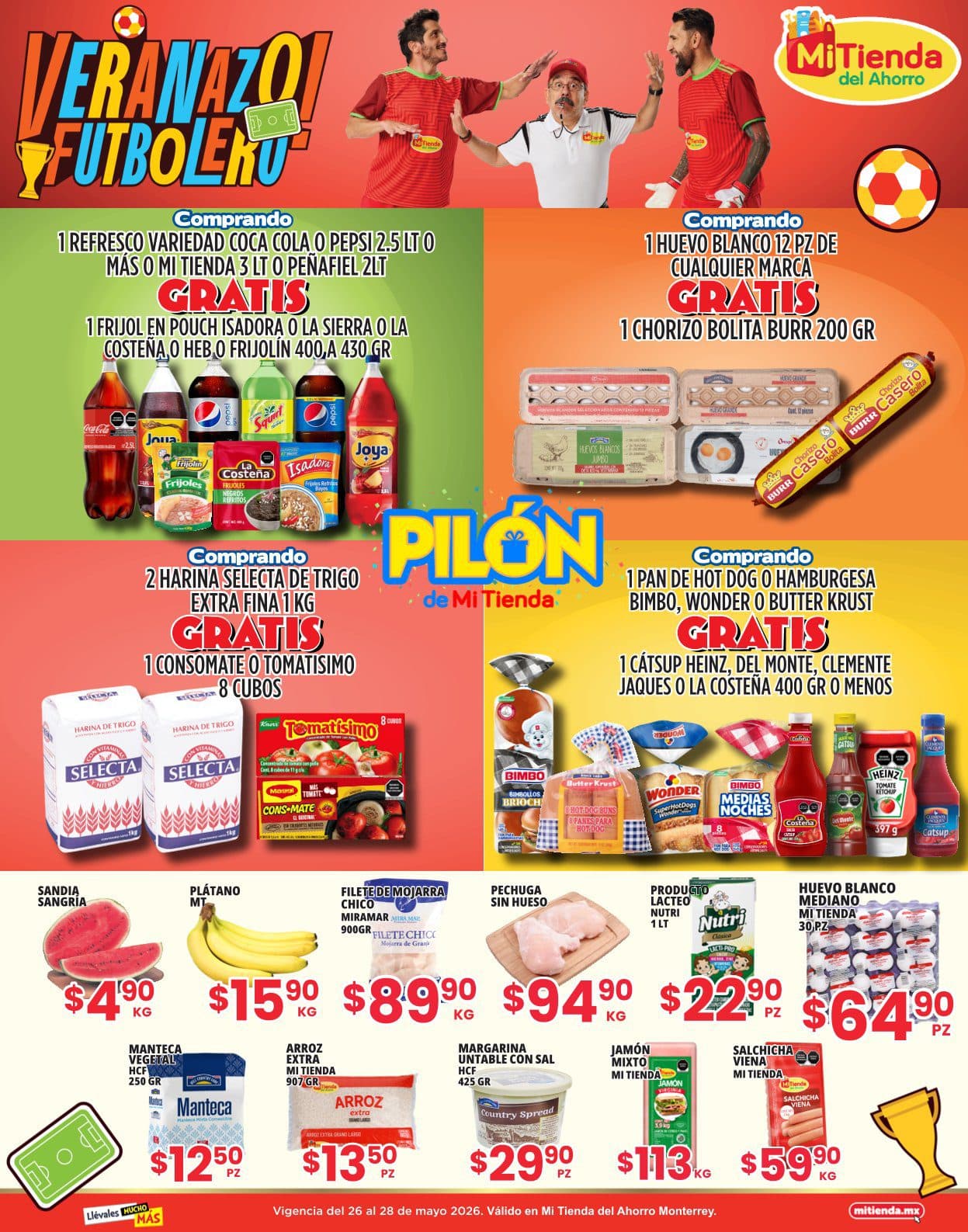 Ofertas Mi Tienda del Ahorro en frutas, verduras y carnes del 26 al 28 de mayo