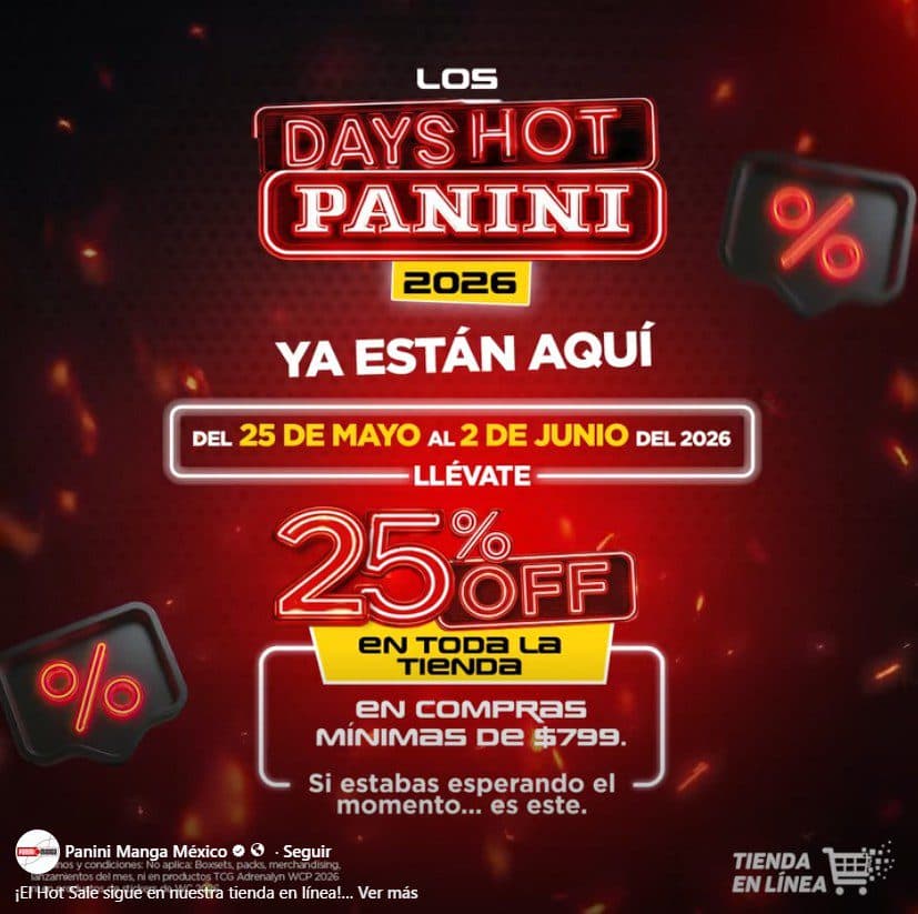 Hot Sale 2026 en Panini del 25 de mayo al 2 de junio: 25% de descuento en toda la tienda