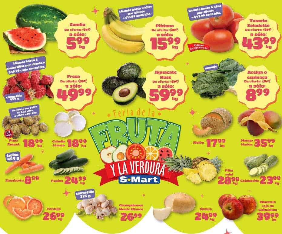 3 Días de Frutas y Verduras S-Mart 12 al 14 de mayo: sandía a $5.99 y más