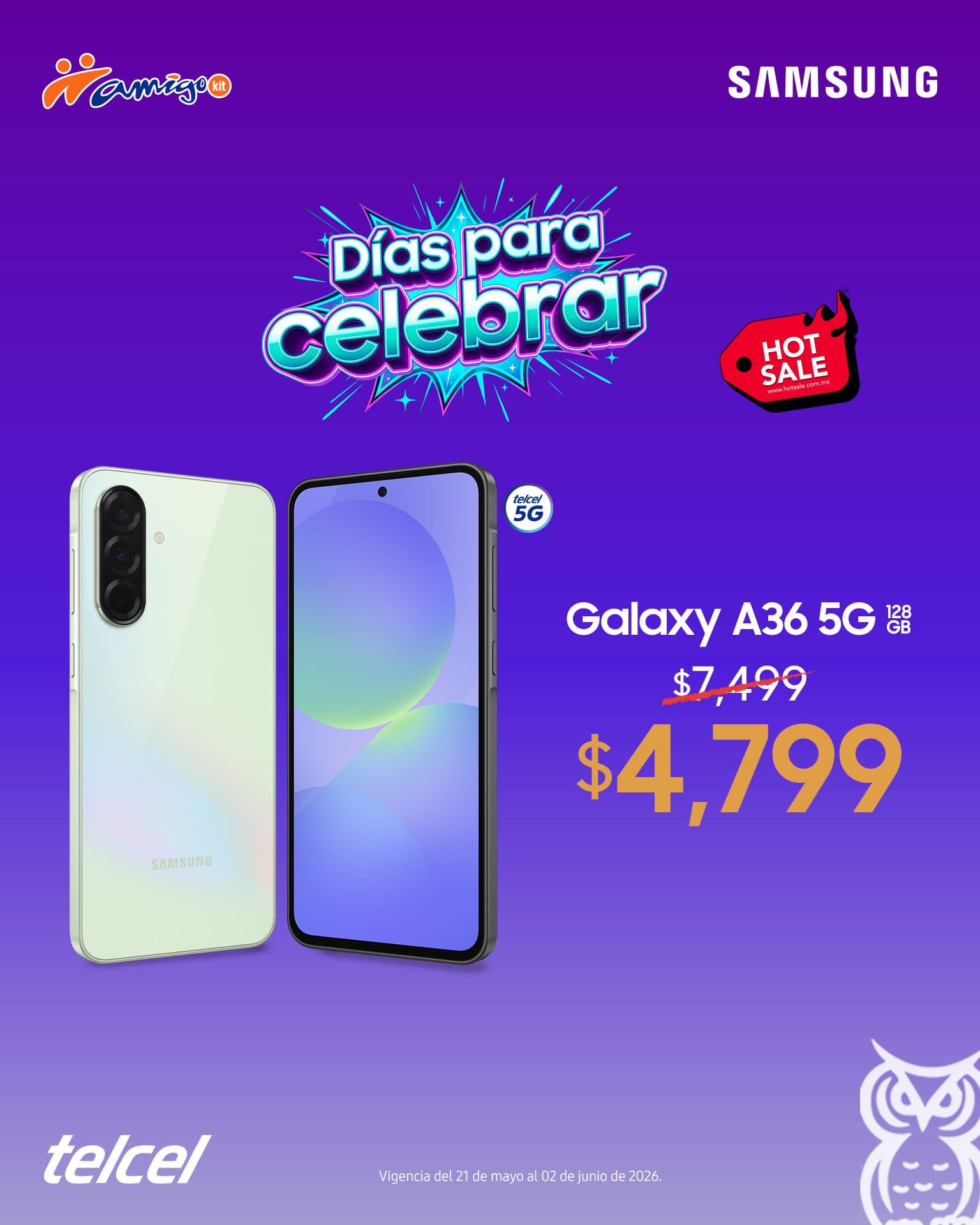 Días para Celebrar Sanborns Hot Sale 2026: Samsung Galaxy A36 5G a $4,799