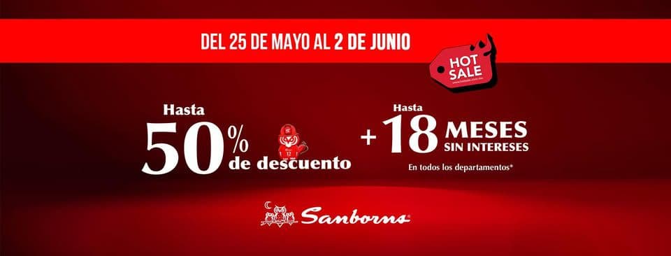 Hot Sale Sanborns 25 de mayo al 2 de junio: hasta 50% de descuento y 18 msi