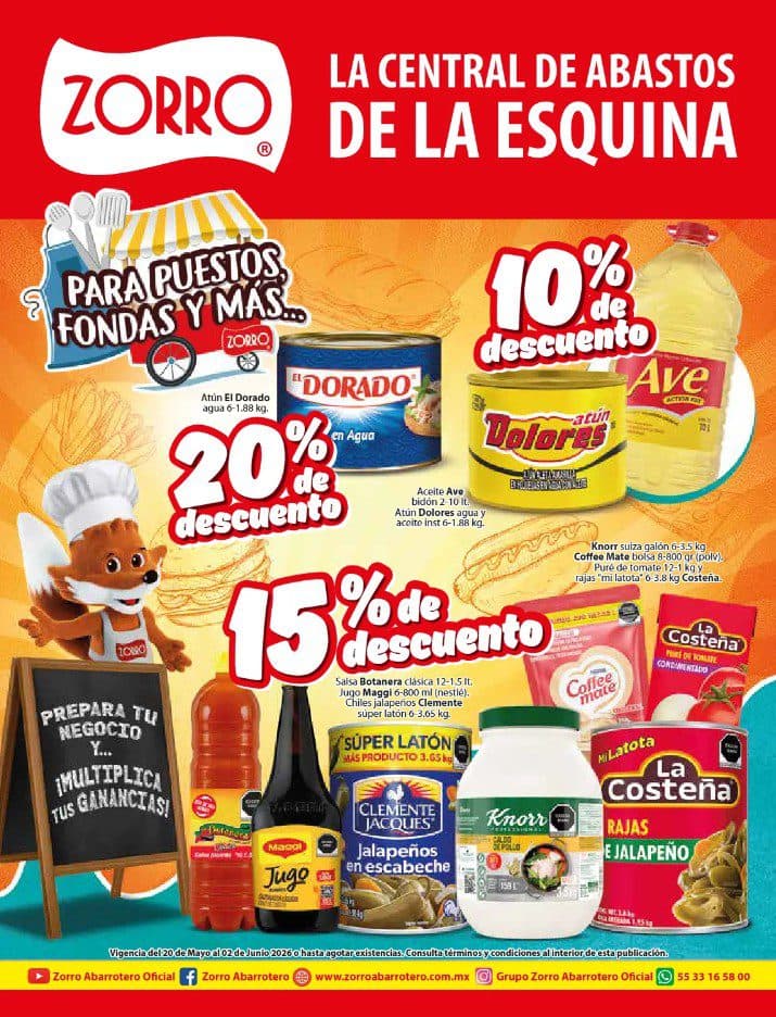 Ofertas Zorro Abarrotero del 20 de mayo al 2 de junio de 2026