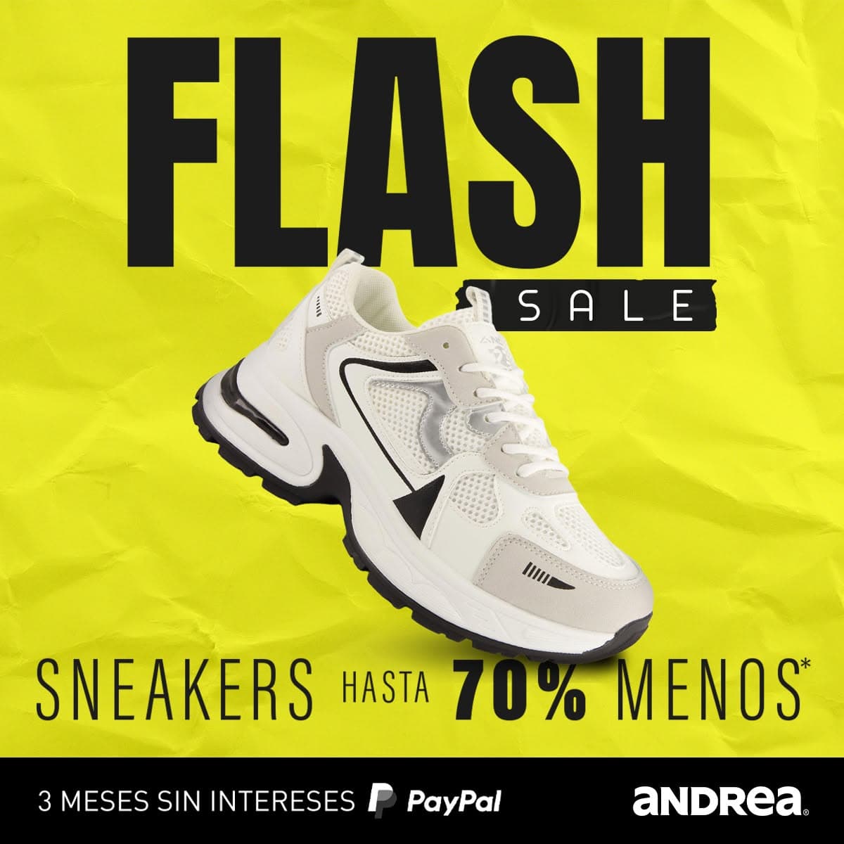Flash Sale Andrea: hasta 70% de descuento en sneakers
