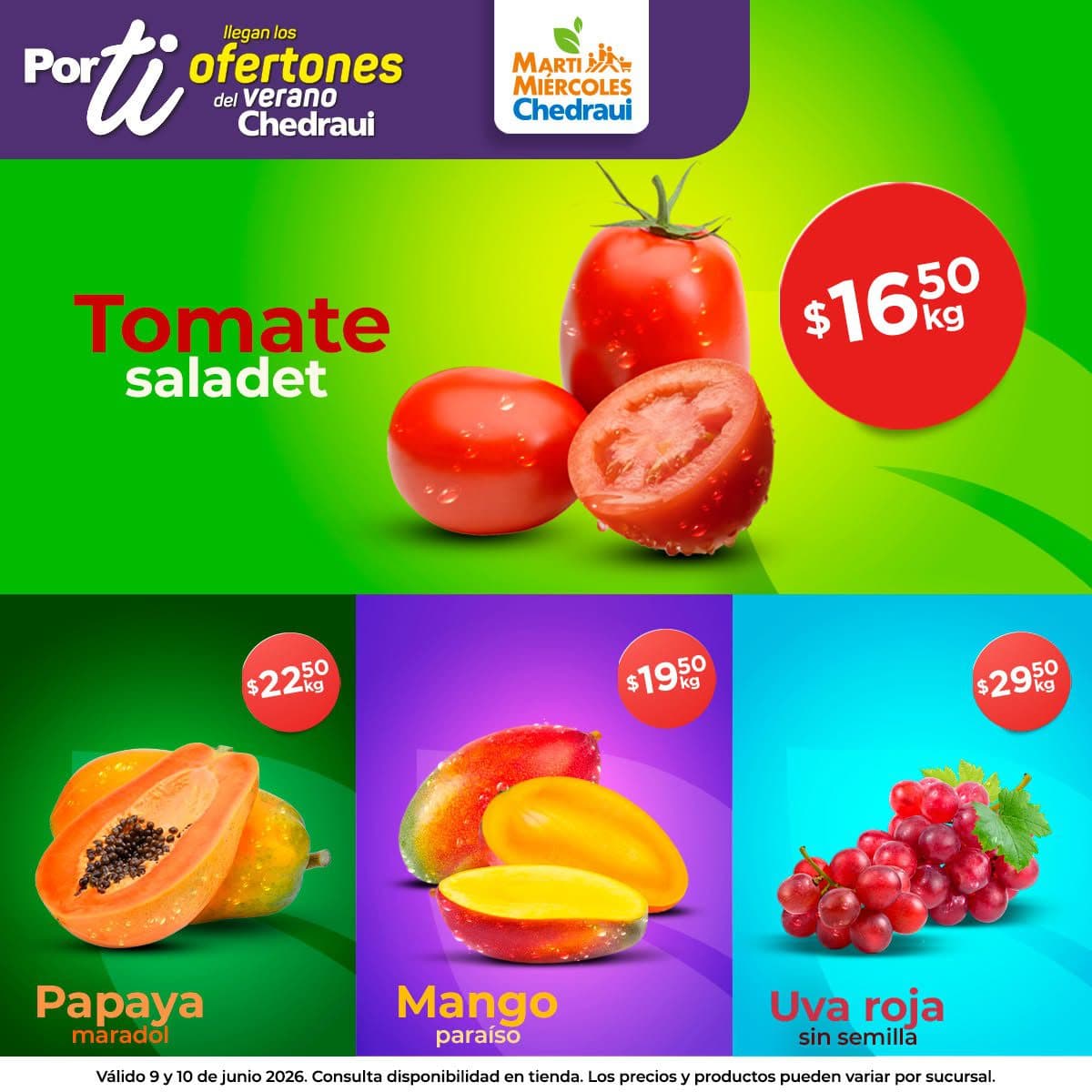 Martimiércoles de Chedraui 9 y 10 de junio: frutas y verduras a buen precio