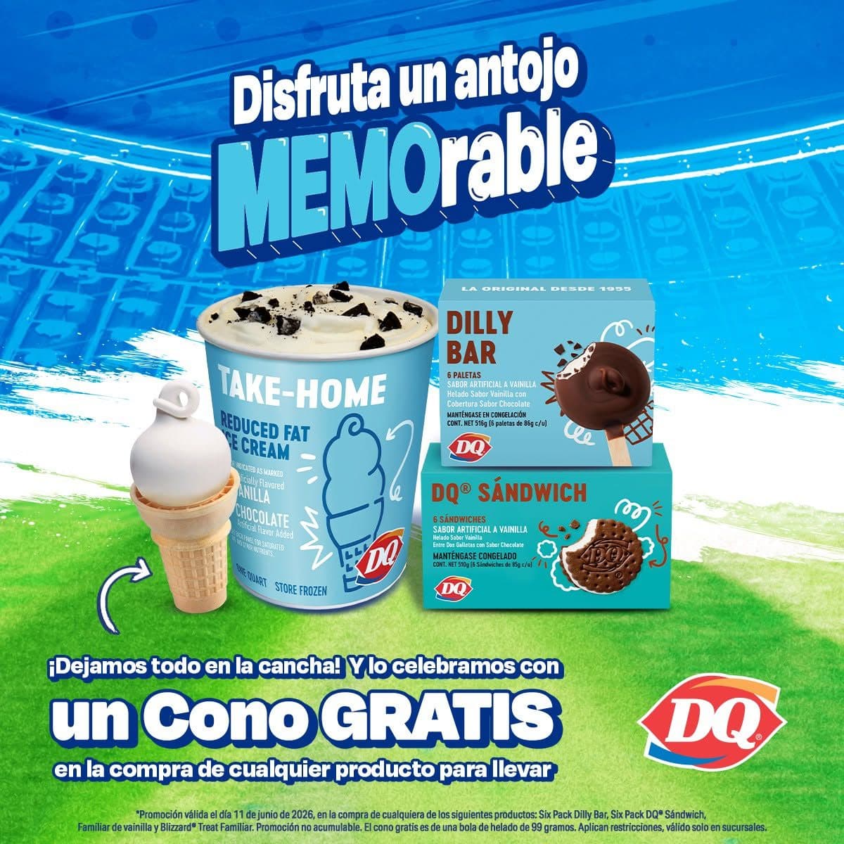 Mini Cono GRATIS en Dairy Queen con compra hoy 11 de junio