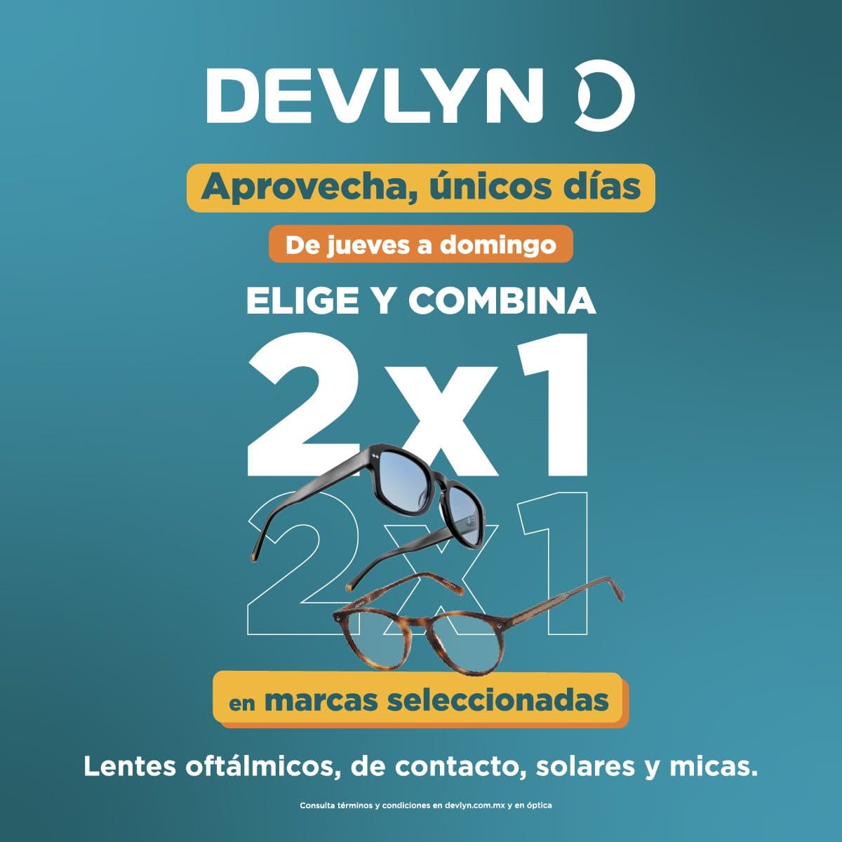 2×1 en marcas seleccionadas en Devlyn del 4 al 7 de junio
