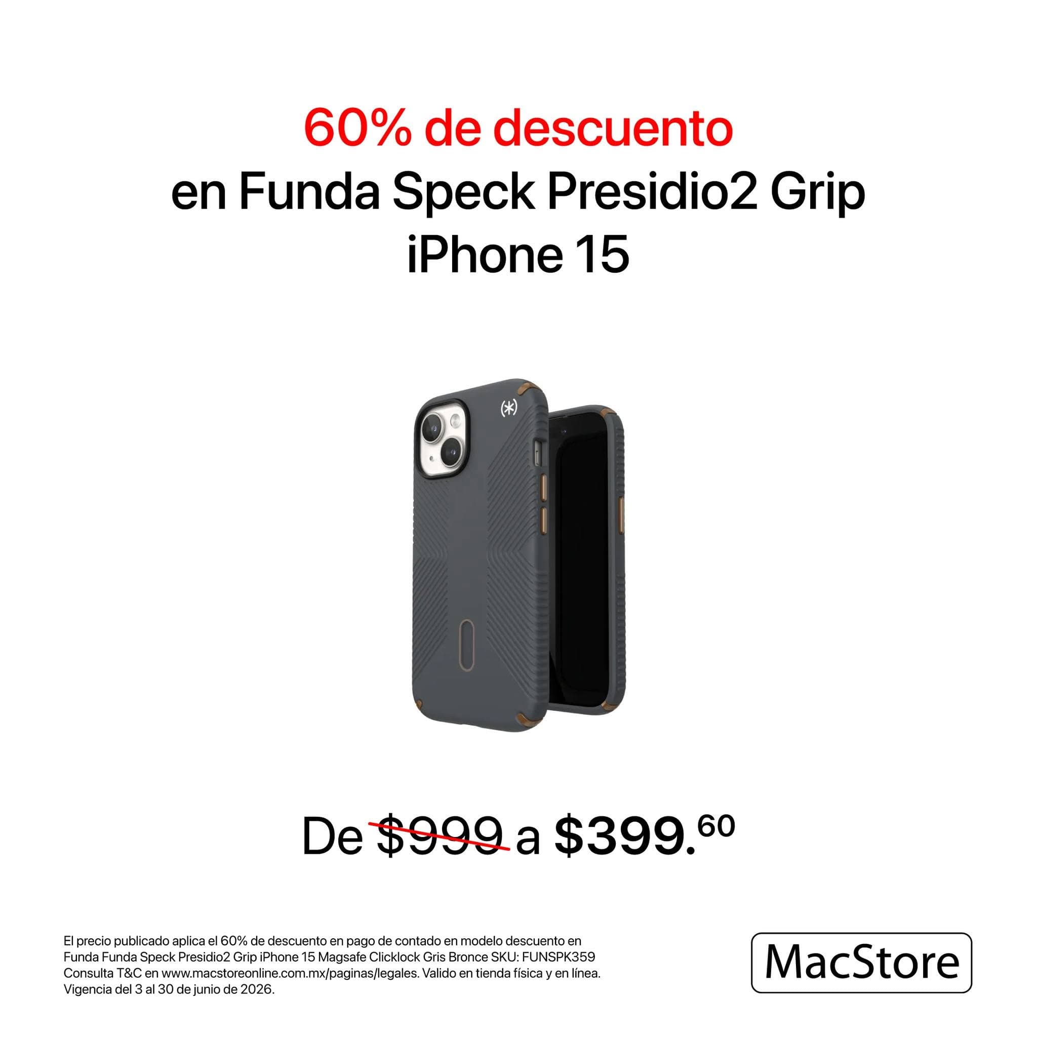Hasta 60% de descuento en fundas en MacStore del 3 al 30 de junio