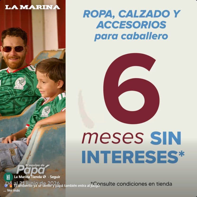 Día del Padre La Marina 4 al 21 de junio: hasta 6 msi en ropa y calzado para caballeros