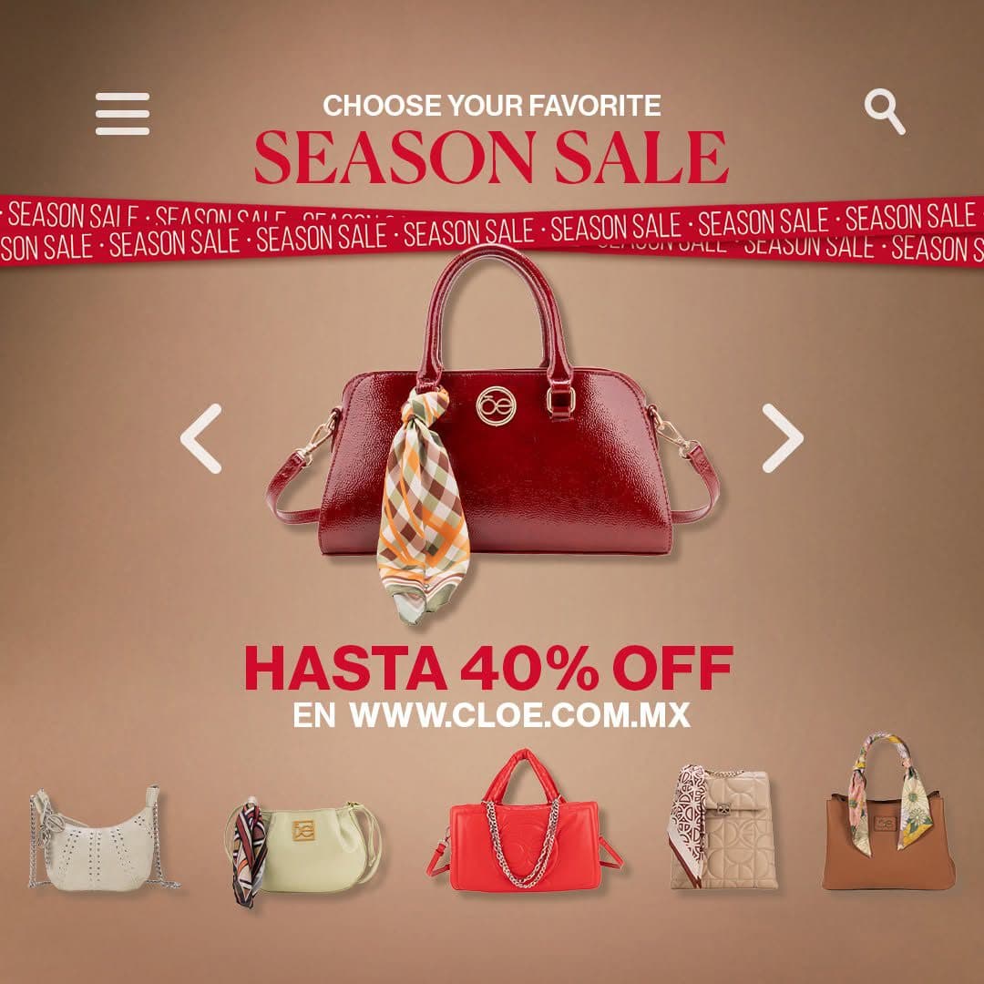 Season Sale Cloe: hasta 40% de descuento del 01 al 31 de julio 2026