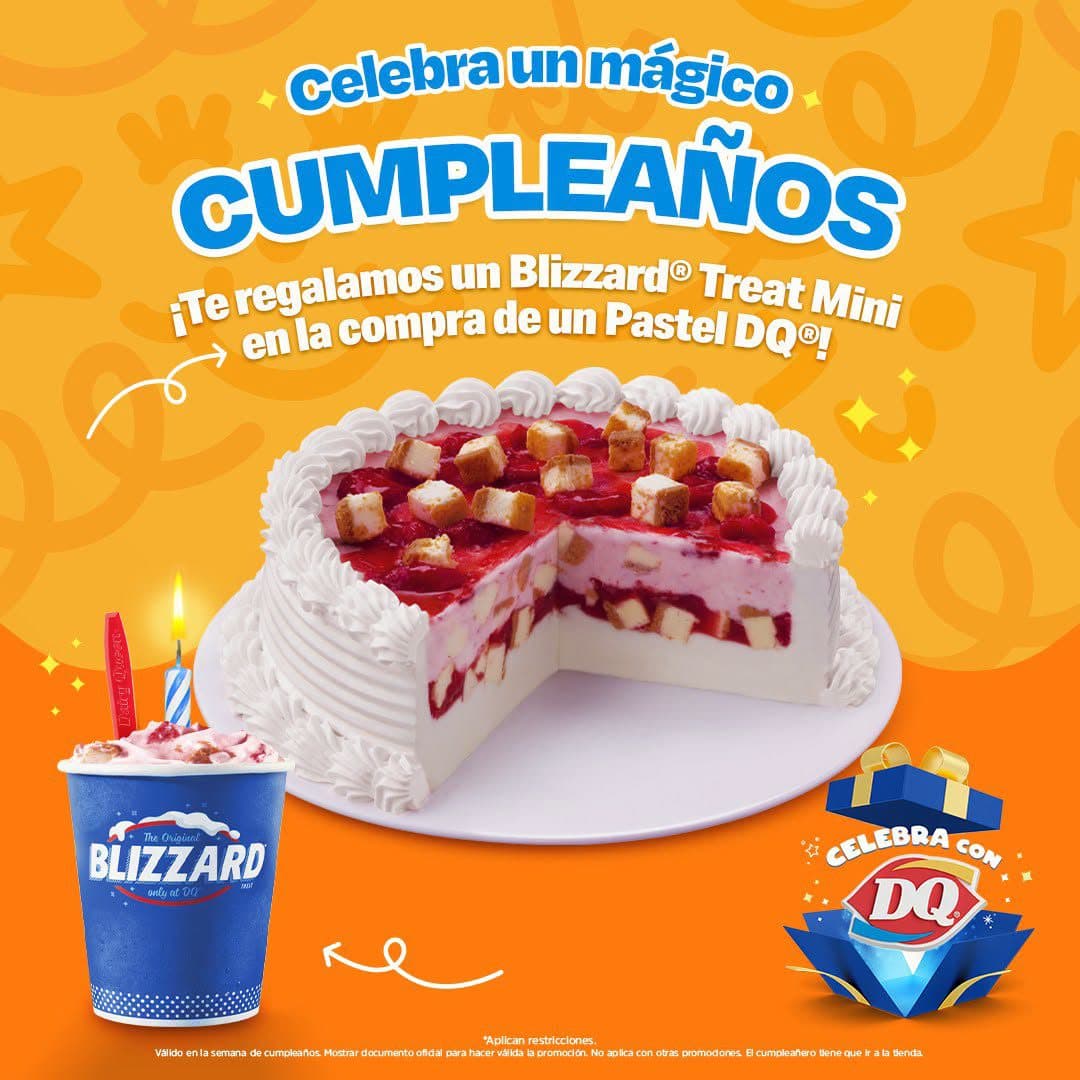 Celebra un Mágico Cumpleaños en Dairy Queen: Pastel DQ y Blizzard Treat Mini gratis