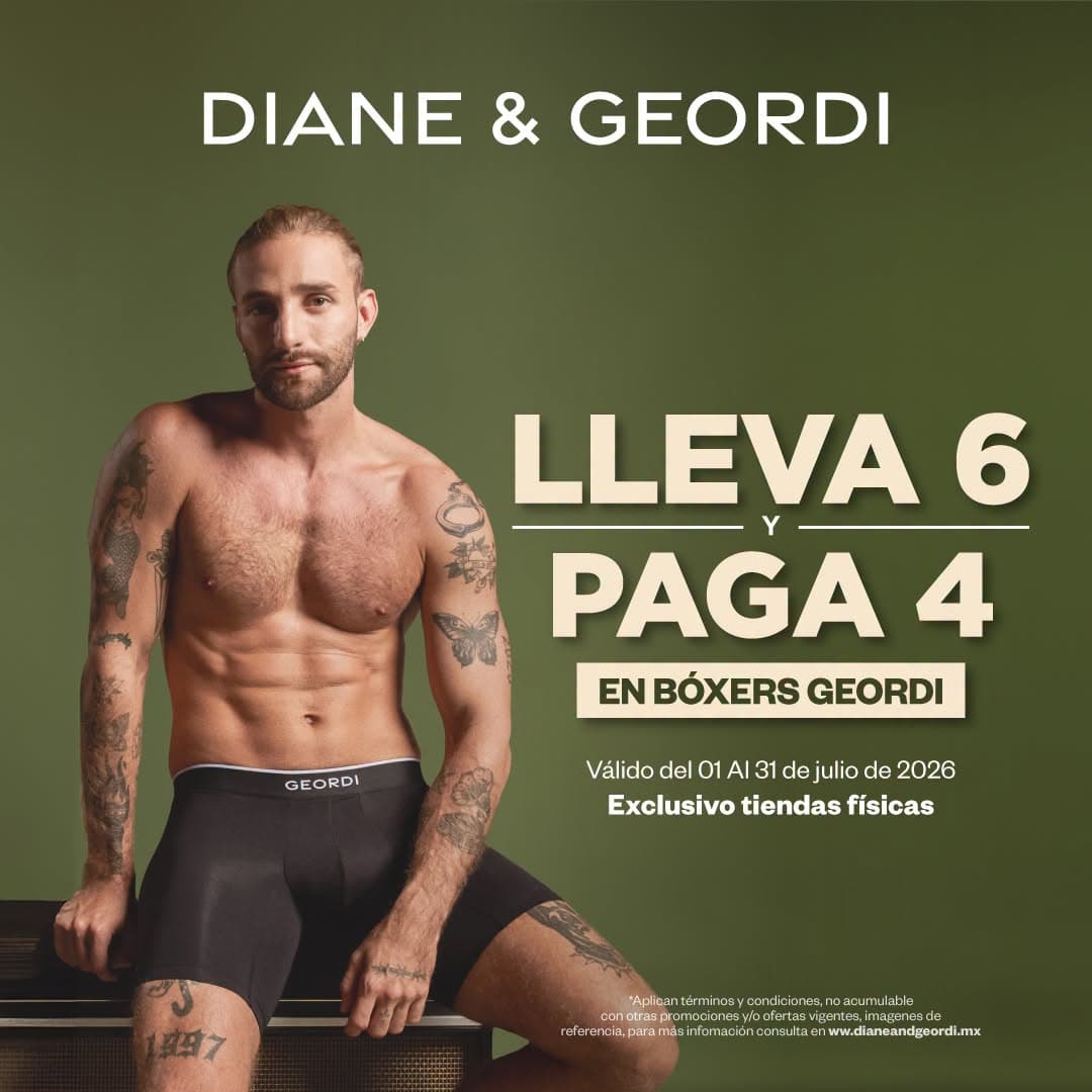 Promo 6×4 en bóxers Geordi en Diane & Geordi del 1 al 31 de julio
