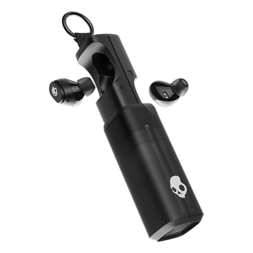 Skullcandy Dime 360 Audífonos Inalámbricos Bluetooth, Ajuste con Aislamiento Acústico, hasta 28 Horas de Autonomía, Micrófono iPhone y Android, Transporte fácil con Estuche Clip-Anywhere - Negro