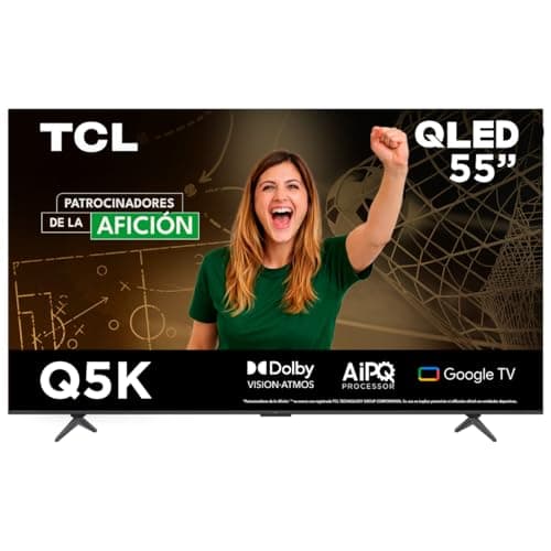 TCL Smart TV 2025 Pantalla 55" 55Q5K Google TV QLED 4K Google Assistant | Hands Free Voice Control | Alexa | VisionHDR10+| AiPQ™ | Micro Dimming | NITS350 | Panel 60 Hz